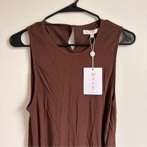 WAYF Chocolate Brown Sleeveless Blouse